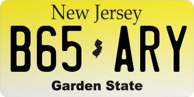 NJ license plate B65ARY