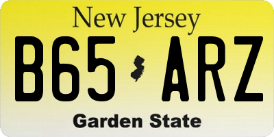NJ license plate B65ARZ