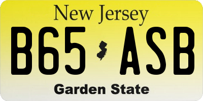 NJ license plate B65ASB
