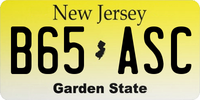 NJ license plate B65ASC