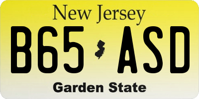 NJ license plate B65ASD