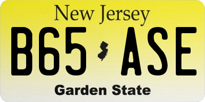 NJ license plate B65ASE