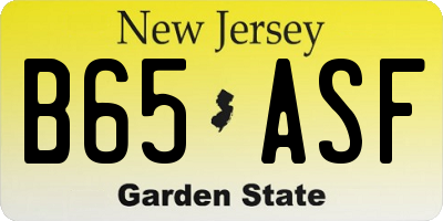 NJ license plate B65ASF