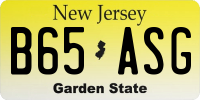 NJ license plate B65ASG