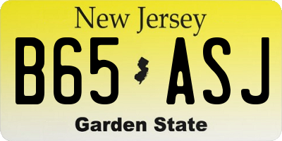 NJ license plate B65ASJ
