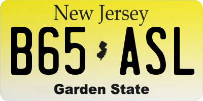 NJ license plate B65ASL