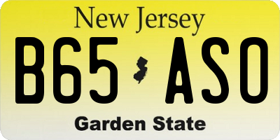 NJ license plate B65ASO