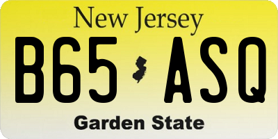 NJ license plate B65ASQ