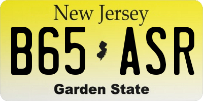 NJ license plate B65ASR