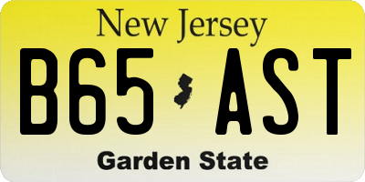 NJ license plate B65AST
