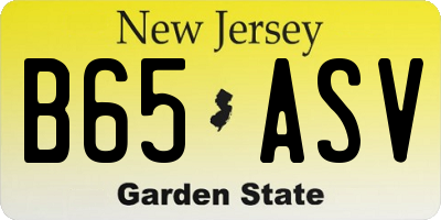 NJ license plate B65ASV
