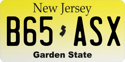 NJ license plate B65ASX