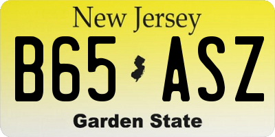 NJ license plate B65ASZ