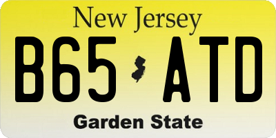 NJ license plate B65ATD
