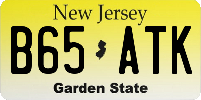 NJ license plate B65ATK
