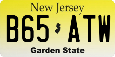 NJ license plate B65ATW