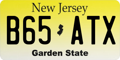 NJ license plate B65ATX
