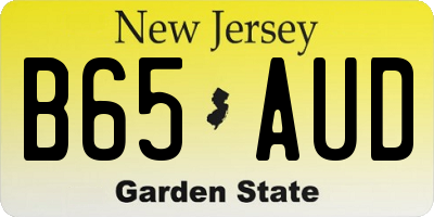 NJ license plate B65AUD