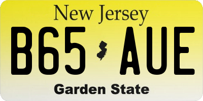 NJ license plate B65AUE
