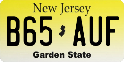 NJ license plate B65AUF