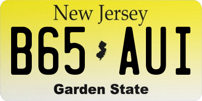 NJ license plate B65AUI