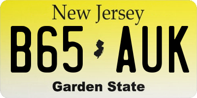 NJ license plate B65AUK