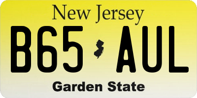 NJ license plate B65AUL