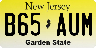 NJ license plate B65AUM
