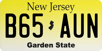 NJ license plate B65AUN
