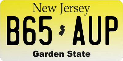NJ license plate B65AUP