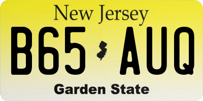 NJ license plate B65AUQ