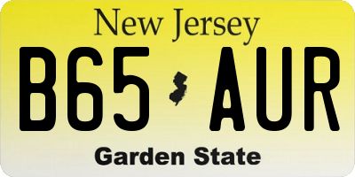 NJ license plate B65AUR