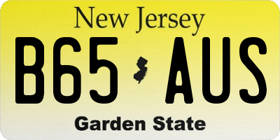 NJ license plate B65AUS