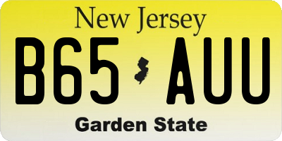 NJ license plate B65AUU