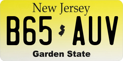 NJ license plate B65AUV