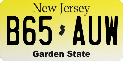 NJ license plate B65AUW