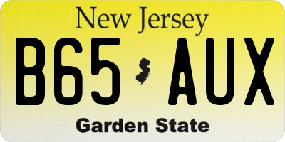 NJ license plate B65AUX