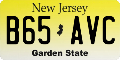 NJ license plate B65AVC
