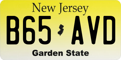 NJ license plate B65AVD