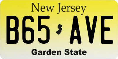 NJ license plate B65AVE