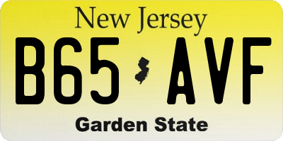 NJ license plate B65AVF