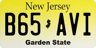 NJ license plate B65AVI