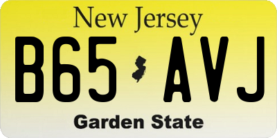 NJ license plate B65AVJ