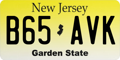 NJ license plate B65AVK