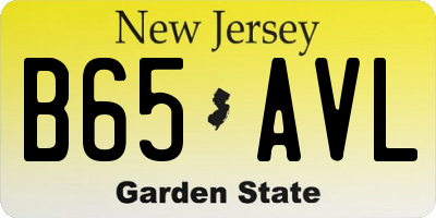 NJ license plate B65AVL