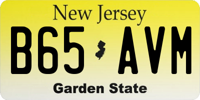 NJ license plate B65AVM