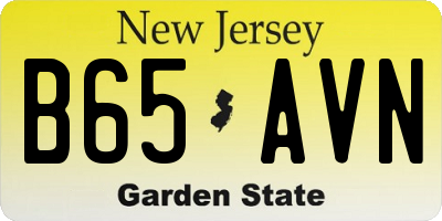 NJ license plate B65AVN