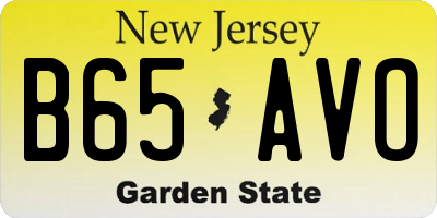 NJ license plate B65AVO