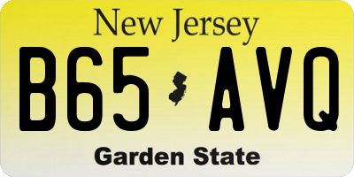 NJ license plate B65AVQ