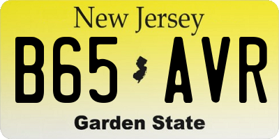 NJ license plate B65AVR